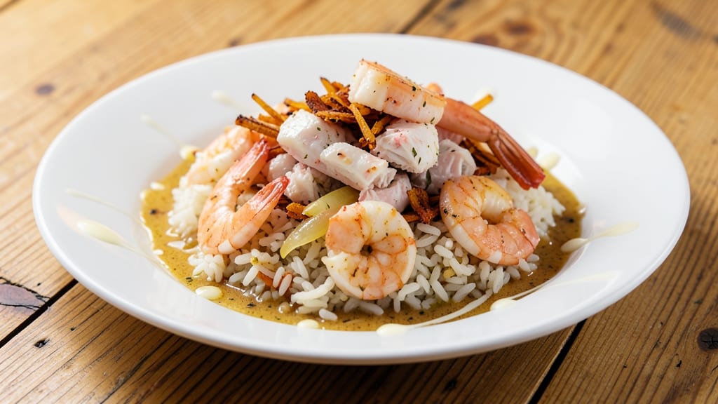 Charleston Crab Rice Recipe: Toasted Celery Crunch Over Savory Shrimp & Cheese