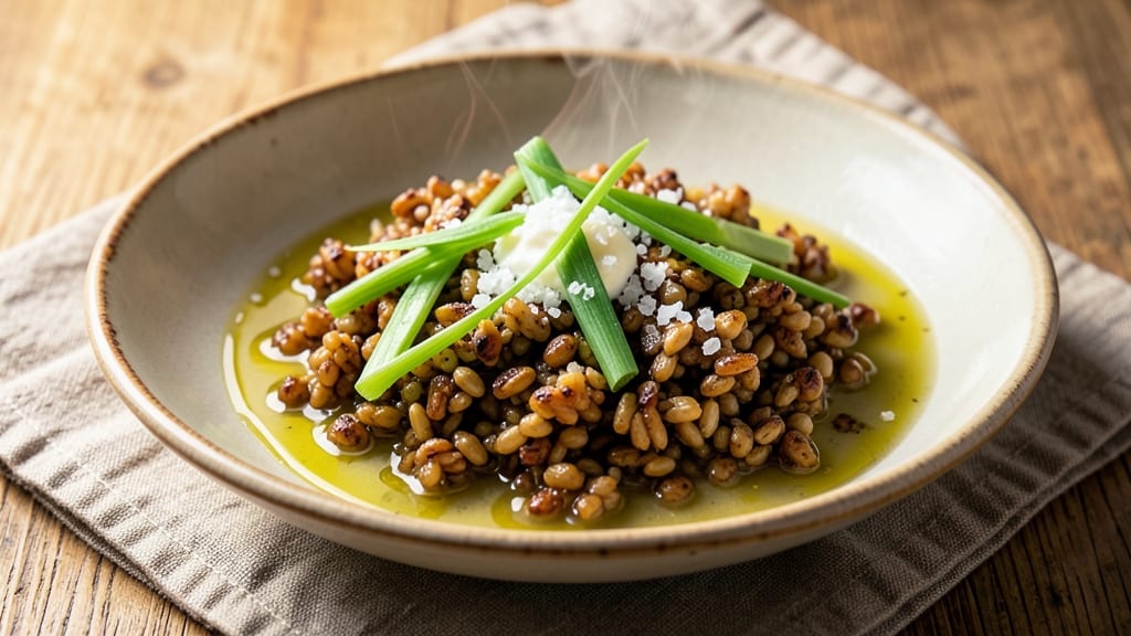 Buckwheat Rice Recipe: Earthy Nutty Grains With Crispy Celery Crown