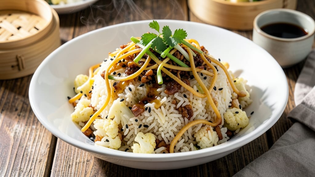 Cauliflower Chinese Fried Rice Recipe: Crispy Rice and Silky Egg Threads