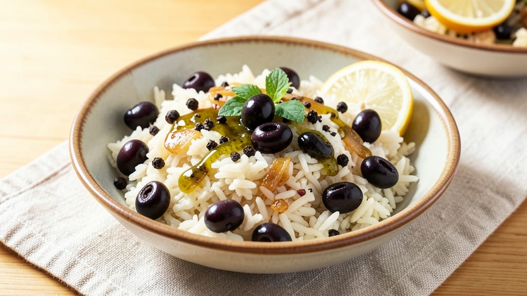 Black Olive Rice Recipe: Briny Umami Crunch in One-Pan Magic
