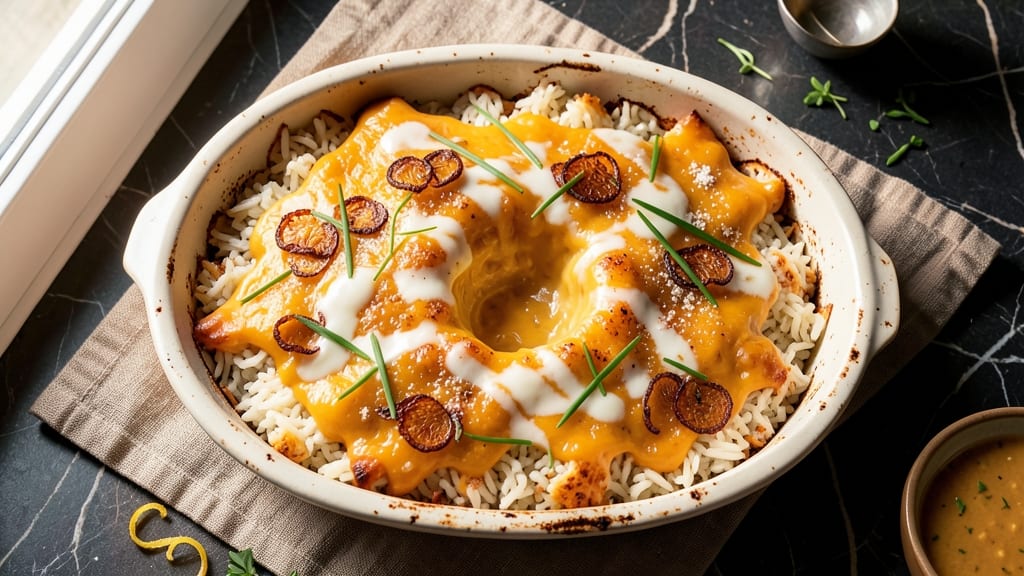 Cheese and Rice Casserole Recipe: Bubbly Baked Bliss With Crispy Top