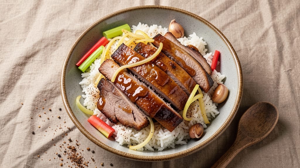 Brisket Rice Bowl Recipe: Smoky-Spiced Protein Over Toasted Celery Crunch