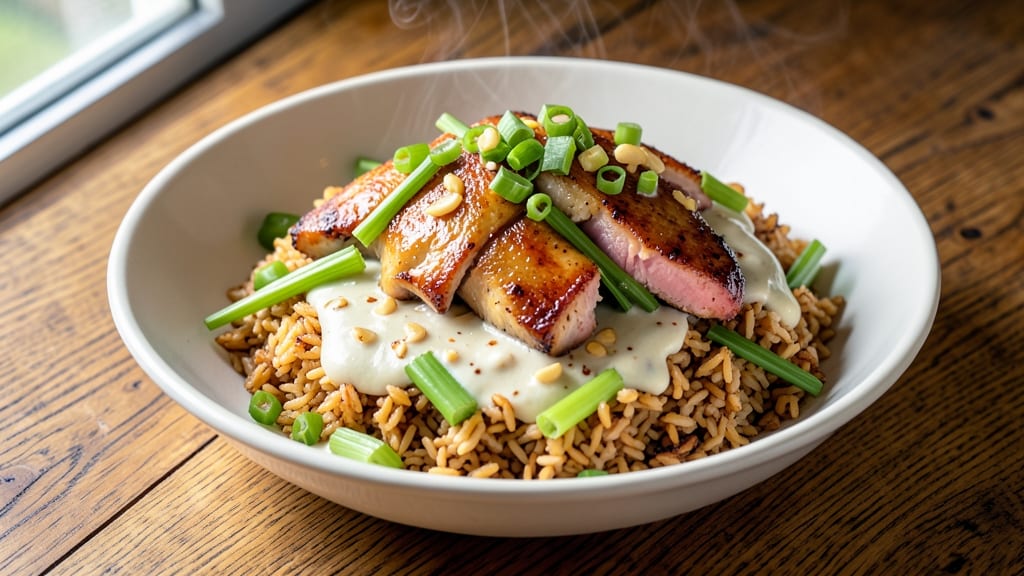 Broken Jasmine Rice Recipe: Crispy Celery Crown Over Creamy Chicken