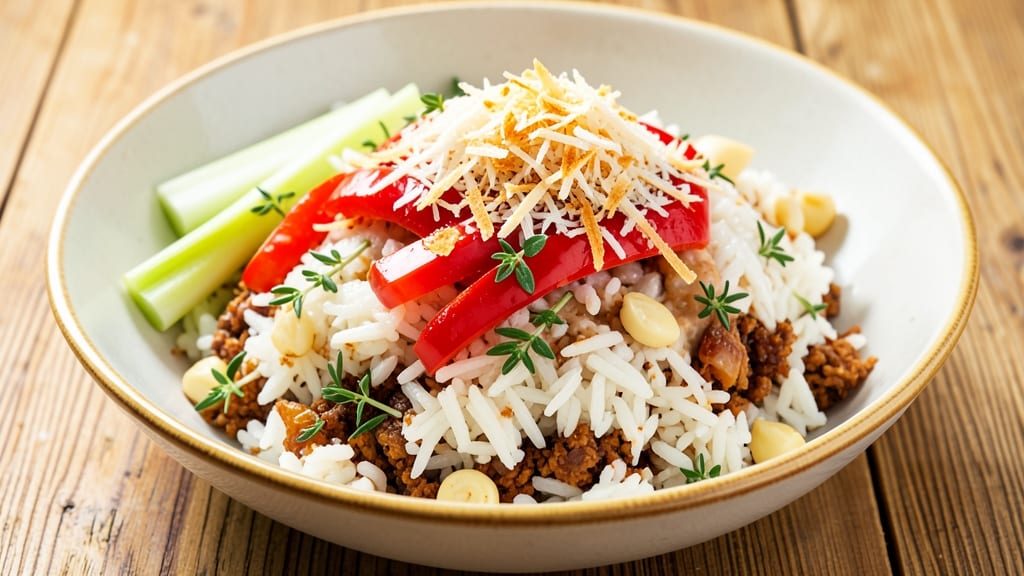 Caribbean White Rice Recipe: Toasted Coconut and Celery Crunch Harmony