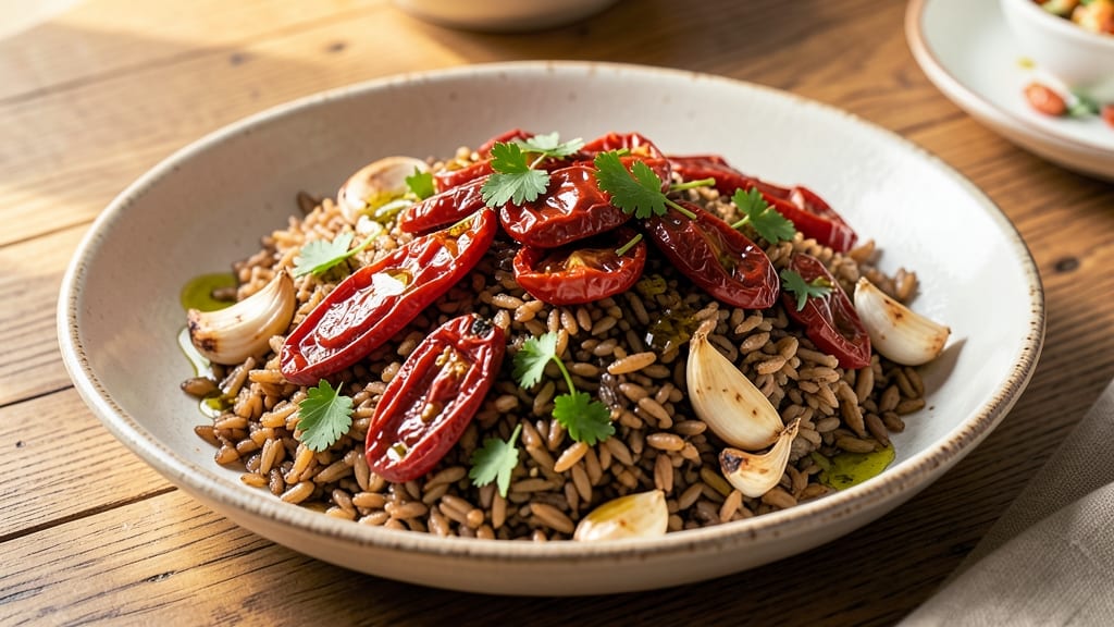 Brown Rice and Sun-Dried Tomatoes Recipe: Umami-Packed Mediterranean Grain Bowl