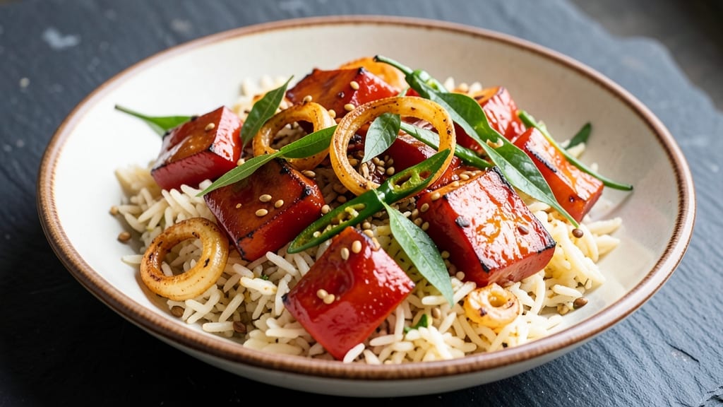 Capsicum Masala Rice Recipe: Bold Spice and Charred Veggies in One Pot