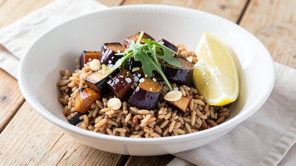 Brown Rice and Eggplant Recipe: Mediterranean-Inspired One-Pan Harmony
