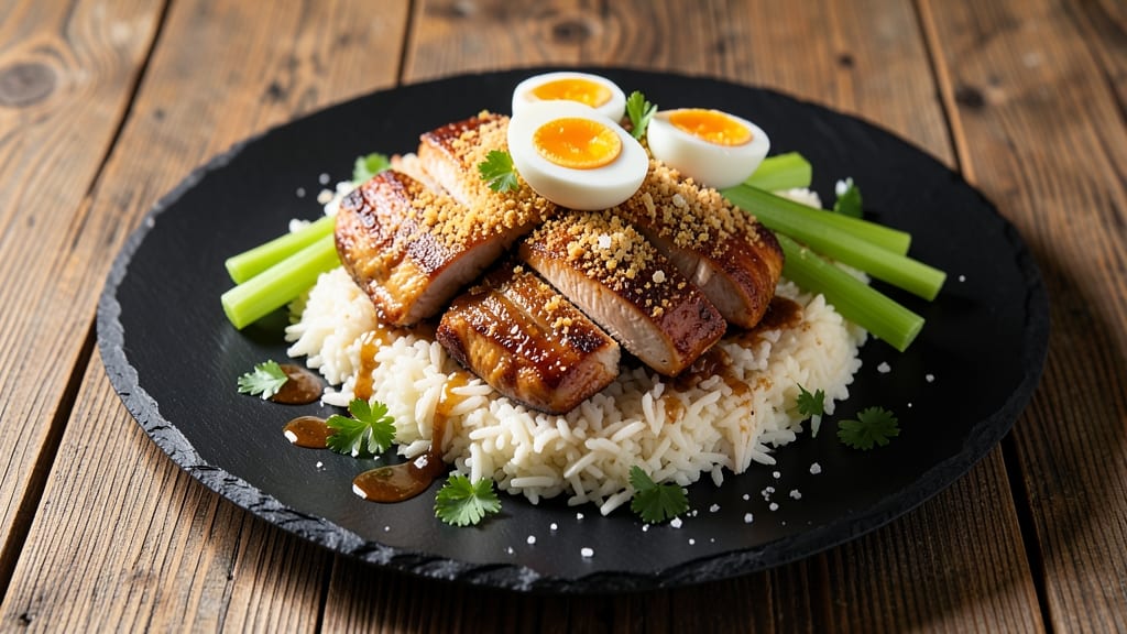 Bullet Rice Recipe: Crispy Celery Crown Over Savory Shreds