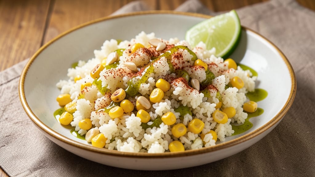 Cauliflower Rice and Corn Recipe: Smoky Garlic and Lime Zing in One Pan