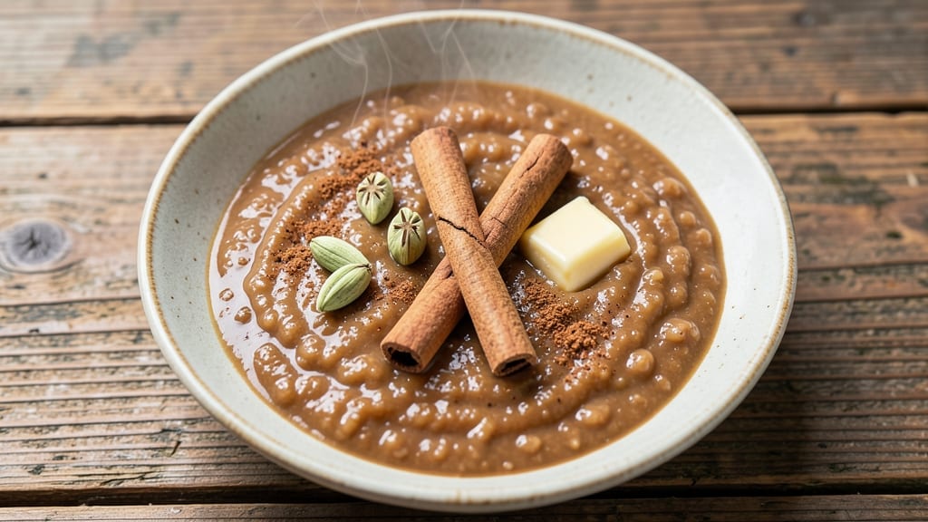 Brown Rice Porridge Breakfast Recipe: Warm Spiced Comfort With Toasted Nut Depth