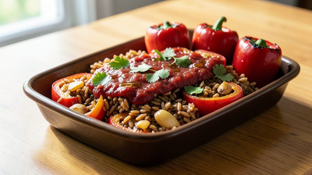 Brown Rice Stuffed Peppers Recipe: Hearty Veggie-Packed Bites in One Pan