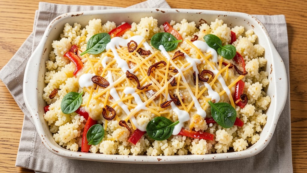 Cauliflower Rice Casserole Recipe: Cheesy Crisp-Topped Bake With Hidden Veggies