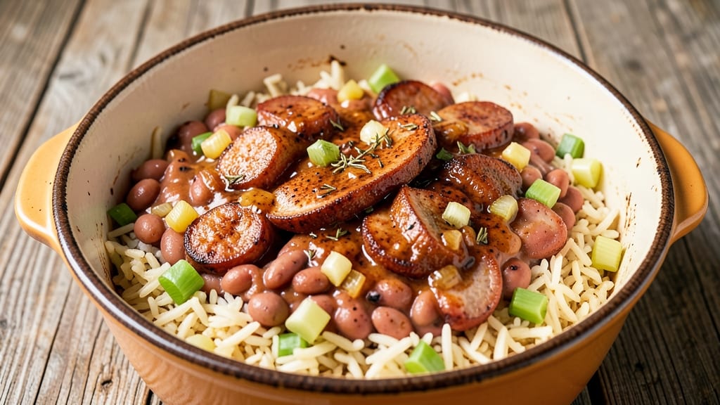 Cajun Red Beans and Rice Crock Pot Recipe: Smoky Andouille and Celery Crunch in One Pot