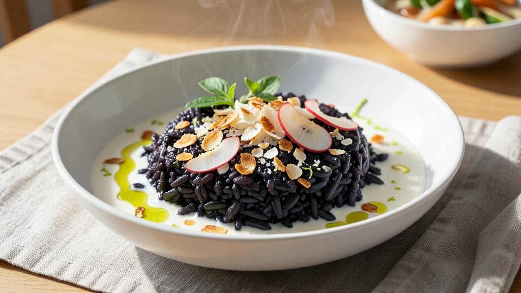 Black Rice and Coconut Milk Recipe: Deep Purple Antioxidant Bowl With Toasted Coconut Crunch