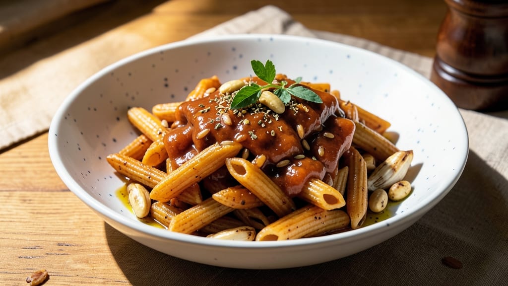 Brown Rice Penne Pasta Recipe: Toasted Nutty Grains with Garlicky Herb Oil