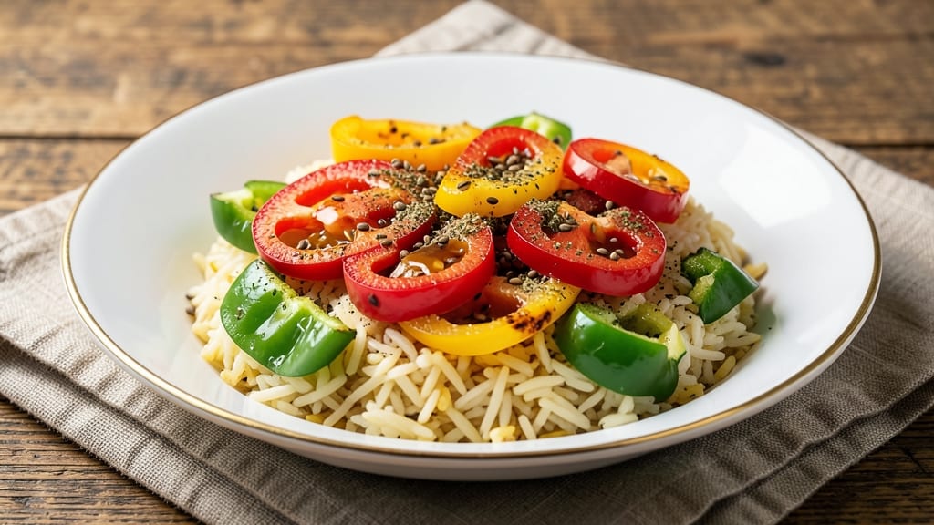 Capsicum Rice Indian Recipe: Smoky Cumin and Peppers in One Pot