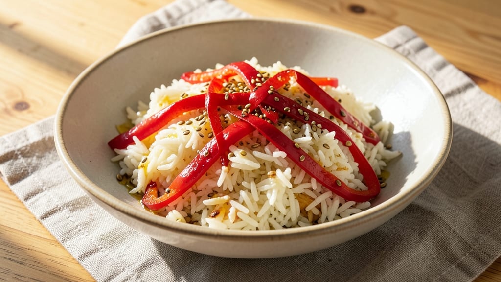 Capsicum Rice Recipe Padhuskitchen: Smoky Cumin and Turmeric Crunch in One Pan