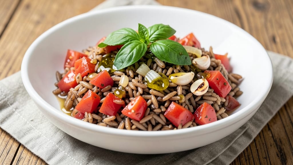 Brown Rice and Diced Tomatoes Recipe: One-Pot Savory Simmer With Herby Freshness