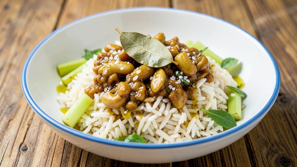 Brazilian Garlic Rice Recipe: Toasted Celery Crunch Over Savory Garlic Oil