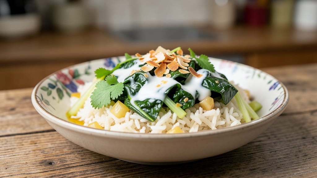 Caribbean Spinach Rice Recipe: Bold Coconut and Celery Crunch Fusion