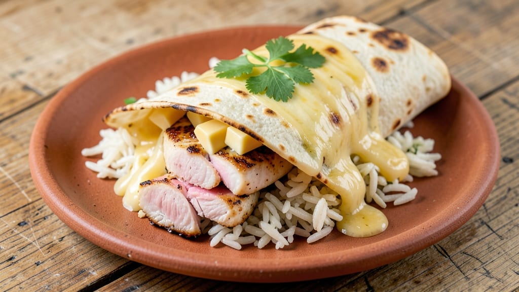 Cheesy Rice Burrito Recipe: Crispy Tortilla Crunch With Melty Cheese Stuffed Inside
