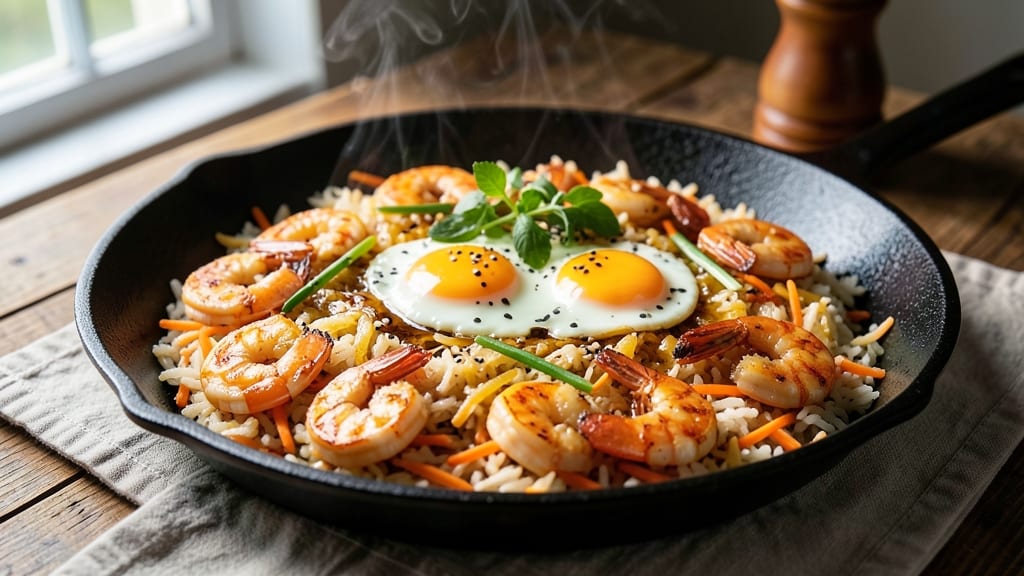 Blackstone Griddle Shrimp Fried Rice Recipe: Smoky Wok-Heat Crunch in 25 Minutes