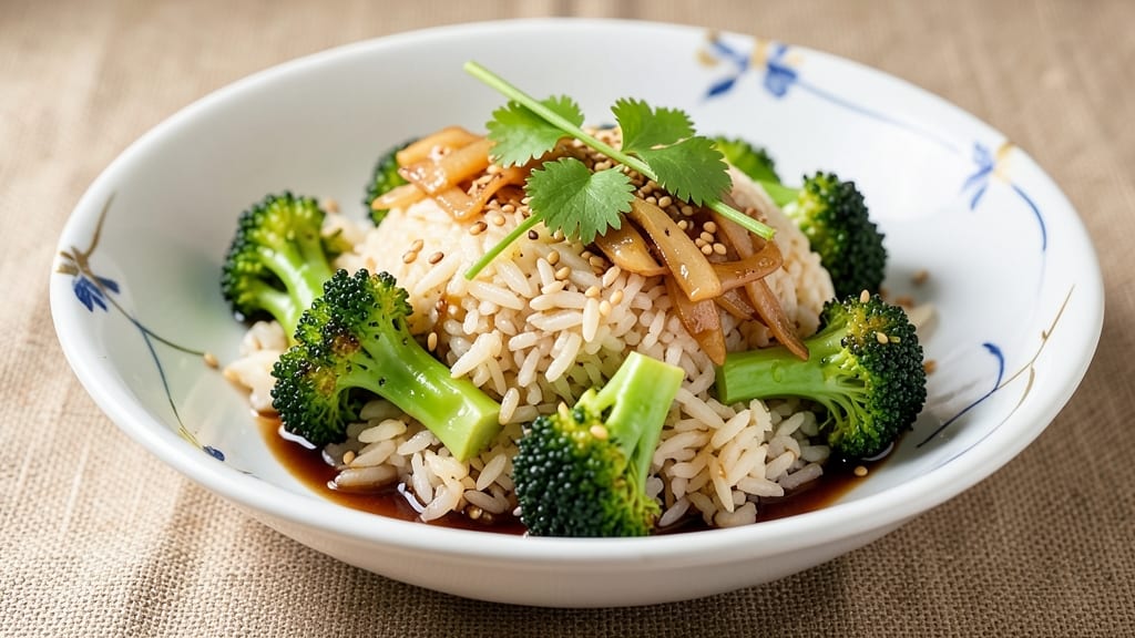 Broccoli and Rice Recipe Asian: Wok-Tossed Crunch With Savory Garlic-Ginger Heat