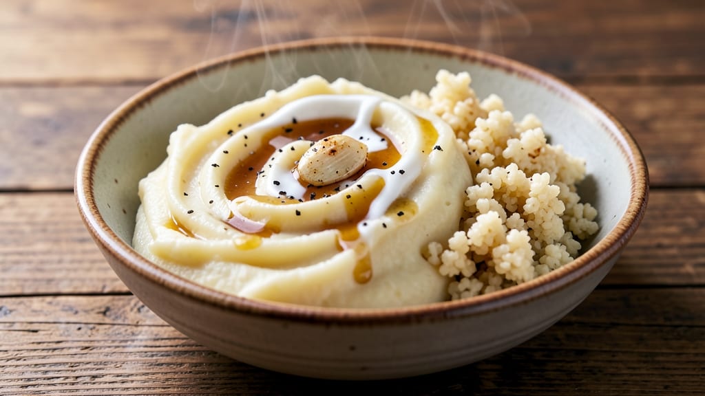 Cauliflower Rice and Mashed Potatoes Recipe: Two-In-One Creamy Comfort Bowl