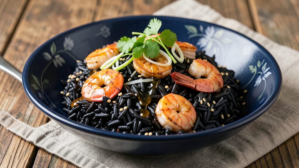 Black Rice and Shrimp Recipe: Umami-Packed Wok Toss With Silky Grains