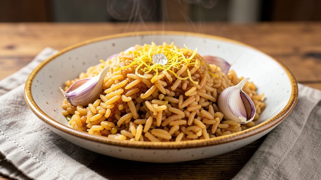 Calrose Rice Recipe Stovetop: Toasted Garlic and Lemon Zest Brightness