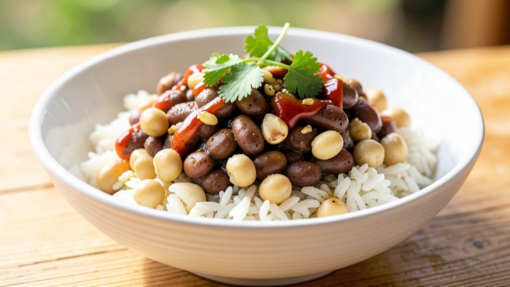 Black Beans, Chickpeas, and Rice Recipe: One-Pot Protein-Packed Fiesta Bowl