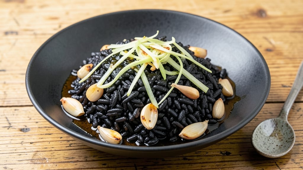 Black Glutinous Rice Recipe Savoury: Sticky, Nutty Grain Bowl With Charred Veggie Crunch