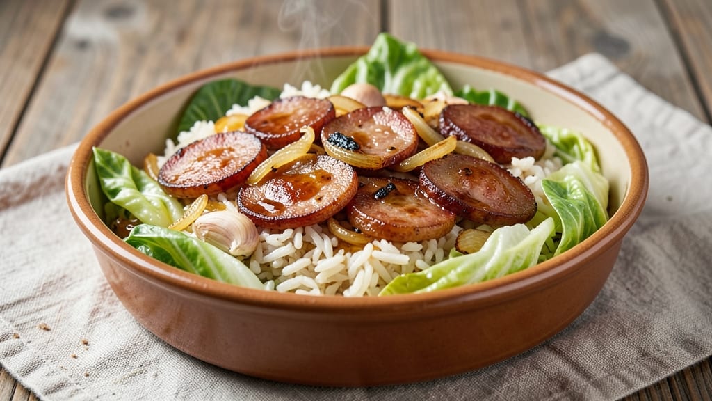 Cabbage, Rice, and Sausage Recipe: Smoky Sausage and Cabbage Crunch in One Pan