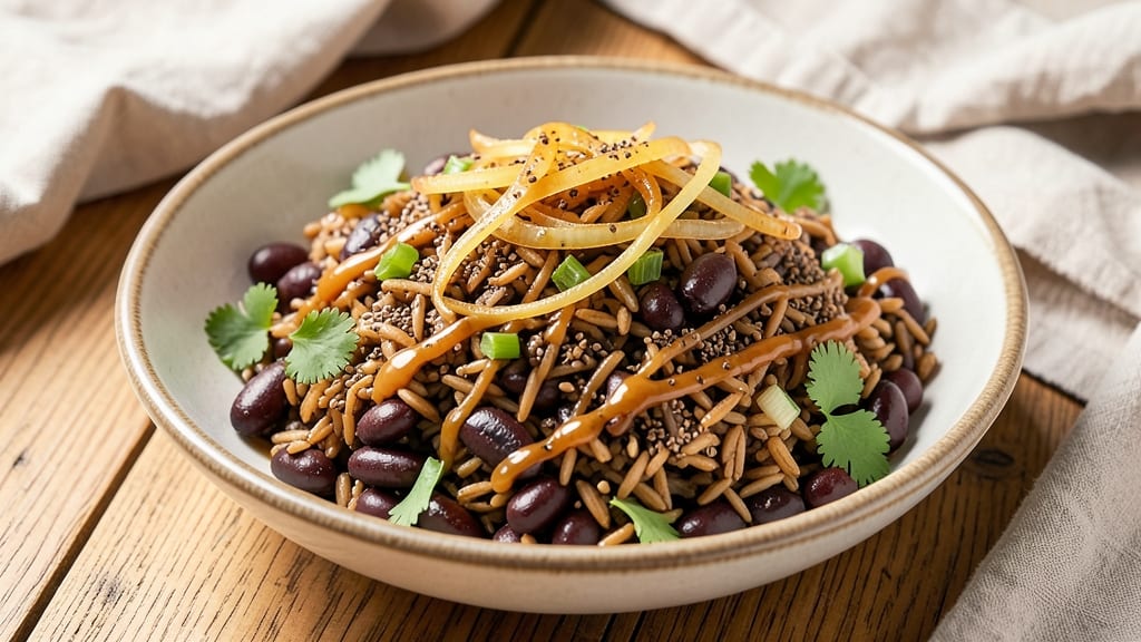 Black Beans and Wild Rice Recipe: Earthy Protein-Packed Bowl With Toasted Celery Crunch