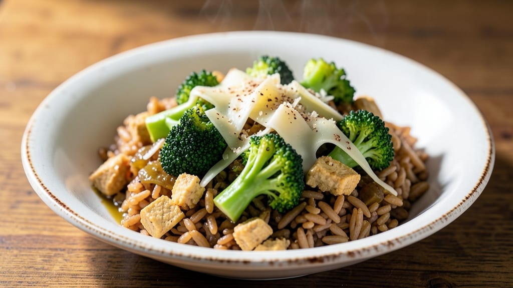 Broccoli Rice Recipe Vegetarian: Crispy-Topped Cheese and Herb Blend
