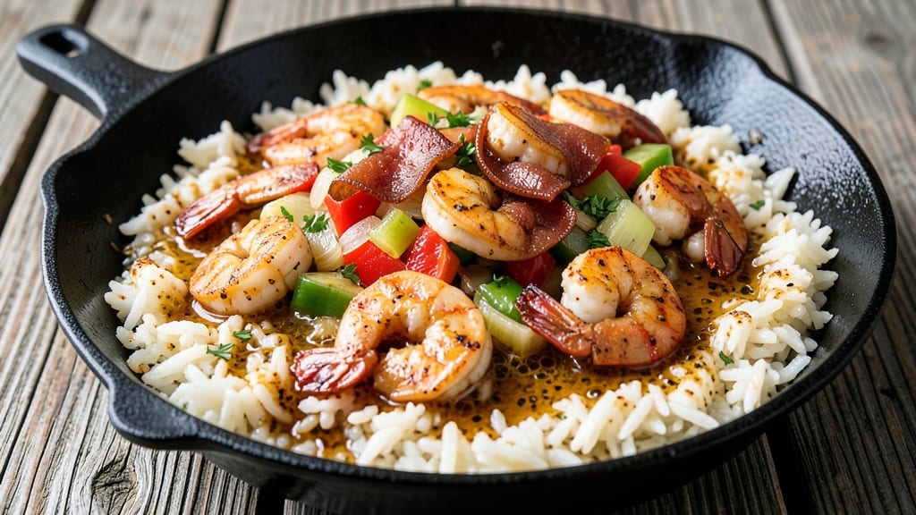 Cajun Shrimp and Andouille Sausage Rice Skillet Recipe: Bold Spice and Smoky Sausage Harmony