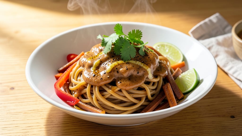 Brown Rice Vermicelli Recipe: Silky Noodles with Earthy Peanut Butter Crunch