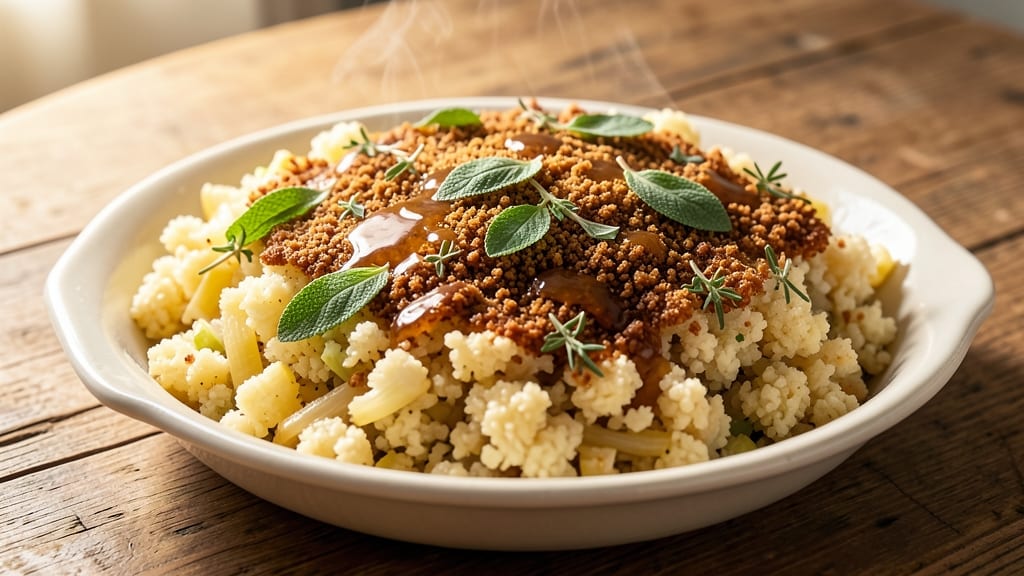 Cauliflower Rice Stuffing Recipe: Lightened-Up Crunch With Herby Depth