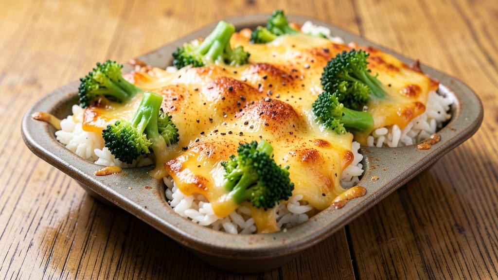 Broccoli Cheese and Rice Cups Recipe: Crispy-Topped Bites of Cheesy Comfort