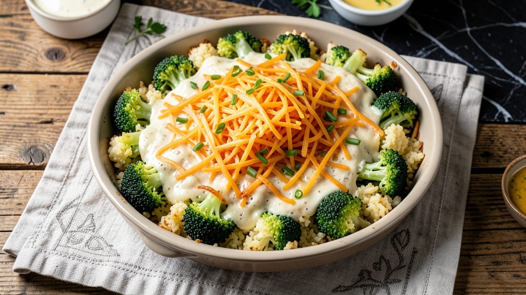 Broccoli and Cauliflower Rice Casserole Recipe: Crispy Top, Melty Cheese Harmony