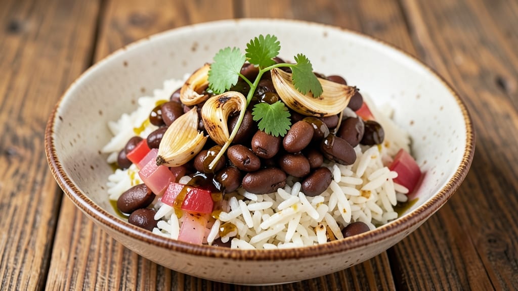 Black Beans and Rice Recipe From Scratch: One-Pot Protein-Packed Meal With Toasted Garlic Crunch
