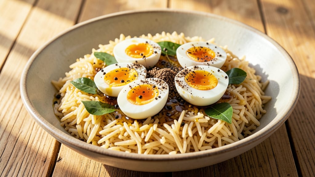 Boiled Egg Rice Recipe Indian Style: Soft Boiled Eggs in Fragrant Spiced Basmati