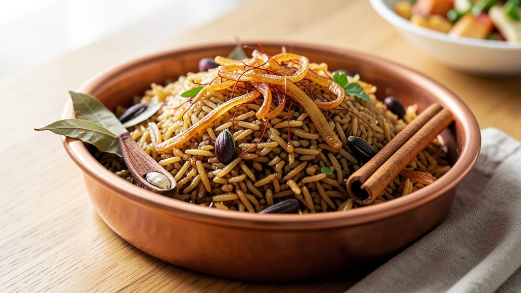 Brown Rice Pulao Recipe: Fragrant Saffron and Cardamom One-Pot Elegance