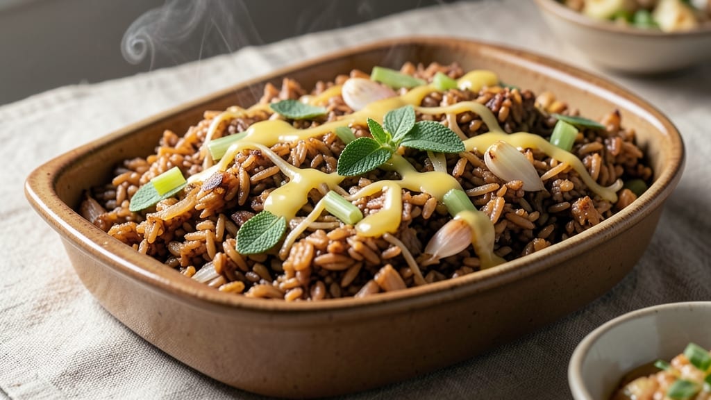 Brown Rice Stuffing Recipe: Savory Herb-Infused Crunch With Toasted Celery Bits