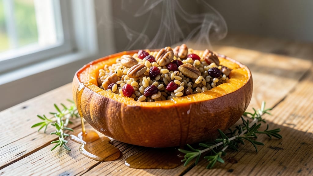 Butternut Squash Stuffed With Wild Rice Recipe: Smoky Roasted Squash Meets Nutty Wild Rice