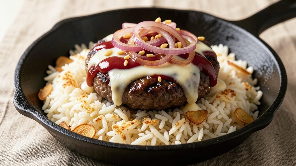 Cheeseburger Rice Skillet Recipe: Juicy Ground Beef and Crispy Topped Crunch