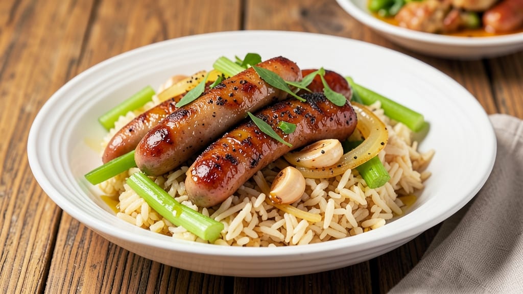 Chamorro Rice Recipe: Smoky Sausage and Celery Crunch Harmony in One Pot