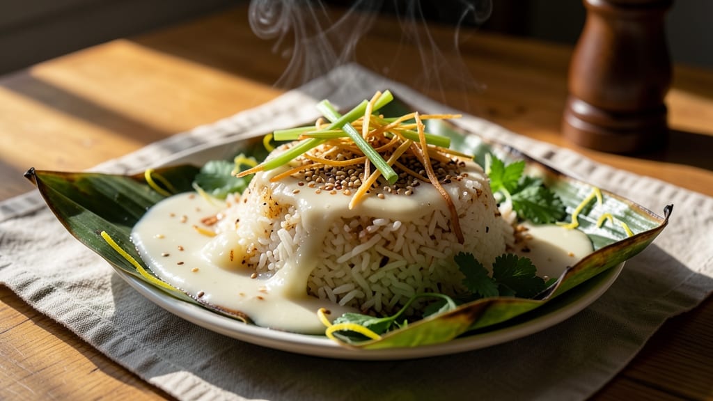 Calrose Sticky Rice Recipe: Toasted Celery Crunch Over Smoky Coconut Gravy