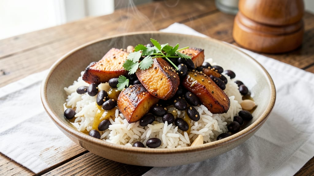Black Beans, Rice, and Sweet Potato Recipe: One-Pan Fiesta with Toasted Cumin Crunch