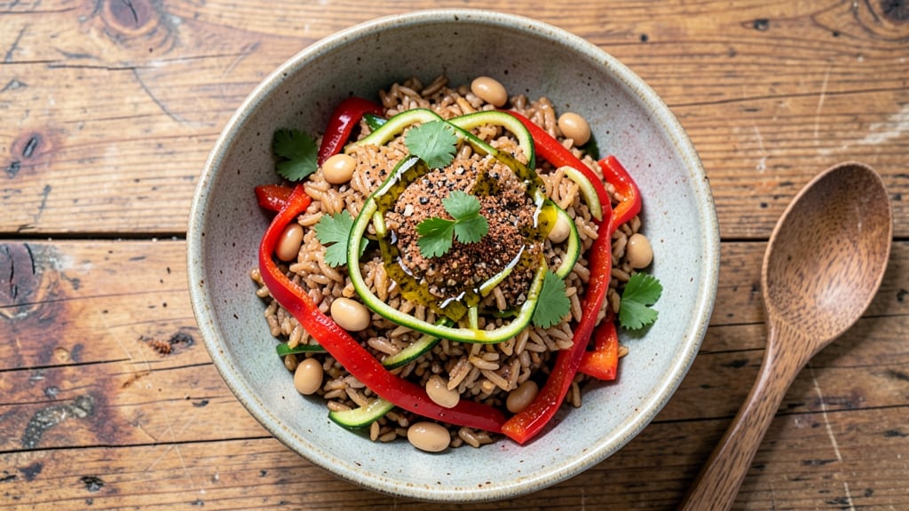 Brown Rice and Garbanzo Beans Recipe: Protein-Packed Mediterranean Power Bowl